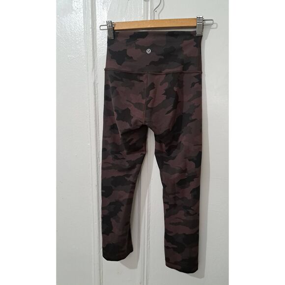 Lululemon women size 4 camouflage leggings align black rust brown running - Picture 4 of 8